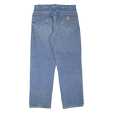 CARHARTT Blanket Lined Workwear Mens Jeans Blue Tapered Stone Wash W35 L32