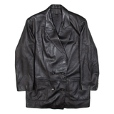 Womens Blazer Jacket Black Leather L