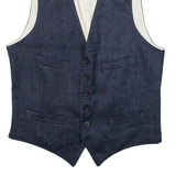 Mens Blazer Waistcoat Blue S
