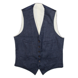 Mens Blazer Waistcoat Blue S