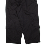 BLACK STUDIOS Cropped Womens Trousers Black Relaxed Straight W23 L23