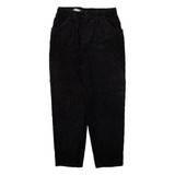 WALLEES Womens Corduroy Trousers Black Relaxed Tapered W27 L28