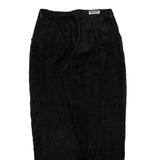 WALLEES Womens Corduroy Trousers Black Relaxed Tapered W27 L28