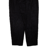 WALLEES Womens Corduroy Trousers Black Relaxed Tapered W27 L28