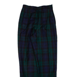 Pleated Check Womens Knit Trousers Blue Regular Tapered W26 L29