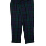 Pleated Check Womens Knit Trousers Blue Regular Tapered W26 L29