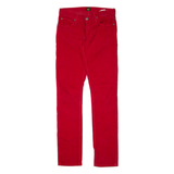 LEE Jade Womens Corduroy Trousers Red Slim Straight W29 L33