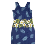 KY'S Womens Pencil Dress Blue 90s Floral Sleeveless Knee Length M