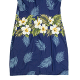 KY'S Womens Pencil Dress Blue 90s Floral Sleeveless Knee Length M