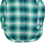 H&M Oversized Womens Shirt Dress Green Check Long Sleeve Knee Length M