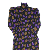 MS CHAUS Womens Pencil Dress Black 90s Floral Long Sleeve Midi S