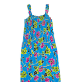 MAGIC Womens Maxi Dress Blue 90s Floral Sleeveless Long ONE SIZE