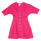 DB SPORT Womens Day Dress Pink 90s Short Sleeve Knee Length M