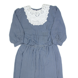 IN THE MOOD Womens A-Line Dress Blue 90s Check Long M