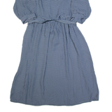IN THE MOOD Womens A-Line Dress Blue 90s Check Long M