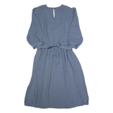 IN THE MOOD Womens A-Line Dress Blue 90s Check Long M