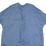 ZARA BASIC Oversized Womens Shirt Dress Blue Short Sleeve Knee Length S