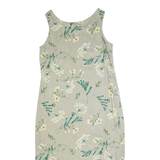 R&K Oversized Womens Maxi Dress Cream 90s Floral Sleeveless Long S