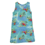 CAROL ANDERSON Womens Day Dress Blue 90s Floral Sleeveless Midi L