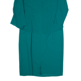 NICOLE PARIS Womens Pencil Dress Green 90s Long Sleeve Midi M