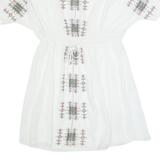 ZARA TRAFALUC Womens Day Dress White Short Sleeve Knee Length XS