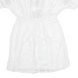 ZARA TRAFALUC Womens Day Dress White Short Sleeve Knee Length XS