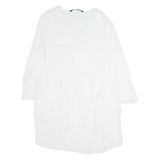 ZARA WOMAN Womens Day Dress White Long Sleeve Knee Length M