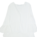 ZARA WOMAN Womens Day Dress White Long Sleeve Knee Length M