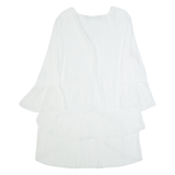 ZARA WOMAN Womens Day Dress White Long Sleeve Knee Length M