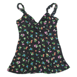 ZARA Womens Day Dress Black Floral Sleeveless Short L