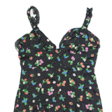 ZARA Womens Day Dress Black Floral Sleeveless Short L