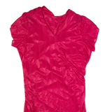 Womens Day Dress Red 90s Striped Short Sleeve Knee Length L