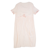 JOLLIBEE Womens A-Line Dress Pink 90s Short Sleeve Midi L