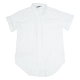 ZARA Oversized Womens Shirt Dress White 90s Short Sleeve Knee Length S