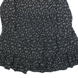 ZARA Oversized Womens Day Dress Black 90s Floral Knee Length XS