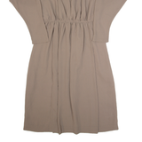 Womens A-Line Dress Brown 90s Long Sleeve Long M