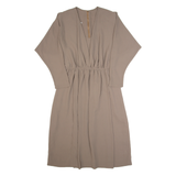 Womens A-Line Dress Brown 90s Long Sleeve Long M