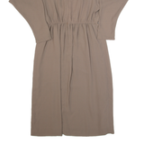 Womens A-Line Dress Brown 90s Long Sleeve Long M