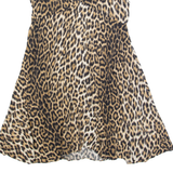 ZARA WOMAN Womens Day Dress Brown Animal Print Sleeveless Knee Length S