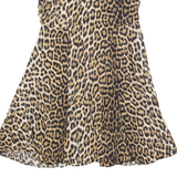 ZARA WOMAN Womens Day Dress Brown Animal Print Sleeveless Knee Length S