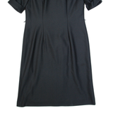 CORONET Womens Day Dress Black 90s Short Sleeve Midi M