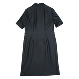 CORONET Womens Day Dress Black 90s Short Sleeve Midi M