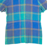 LADY FASHION Womens Jacket Dress Blue 90s Check Short Sleeve Short S