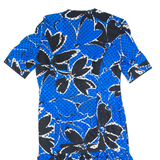 JANINA SCHRECK Womens Jacket Dress Blue Silk 90s Floral Midi M