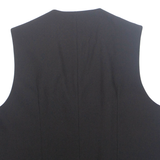 Womens Printed Waistcoat Black V-Neck Sleeveless Striped L