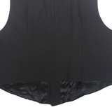 Womens Printed Waistcoat Black V-Neck Sleeveless Striped L