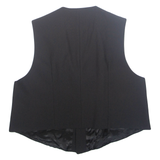 Womens Printed Waistcoat Black V-Neck Sleeveless Striped L