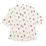 Womens Printed Blouse Beige Floral S