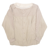 Womens Blouse Beige Long Sleeve M