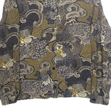 Womens Printed Shirt Brown Long Sleeve Crazy Pattern XL